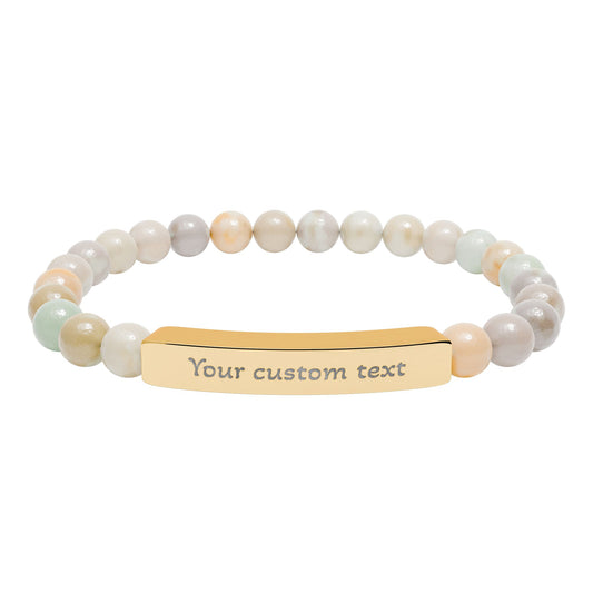 Custom Engraved Natural Stone Bracelet