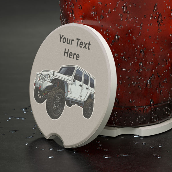 Set of 2 Soapstone Car Coaster — Personalized Off-Road Vehicle Cup Holder Insert