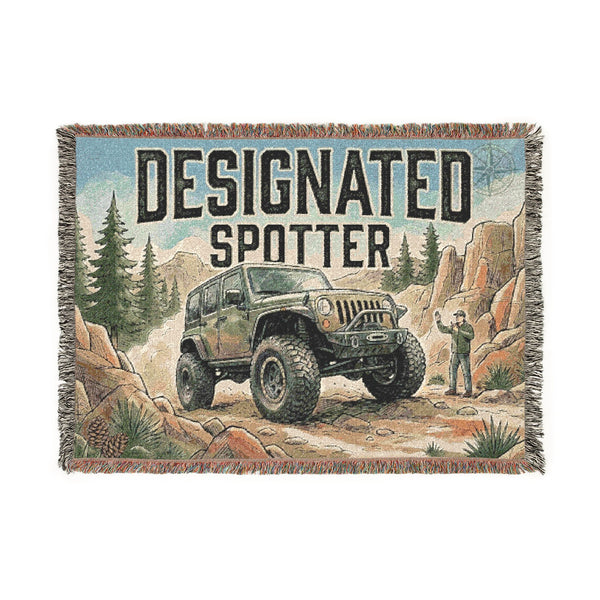 Designated Spotter Woven Throw Blanket – Off-Road Camouflage Camping Gift
