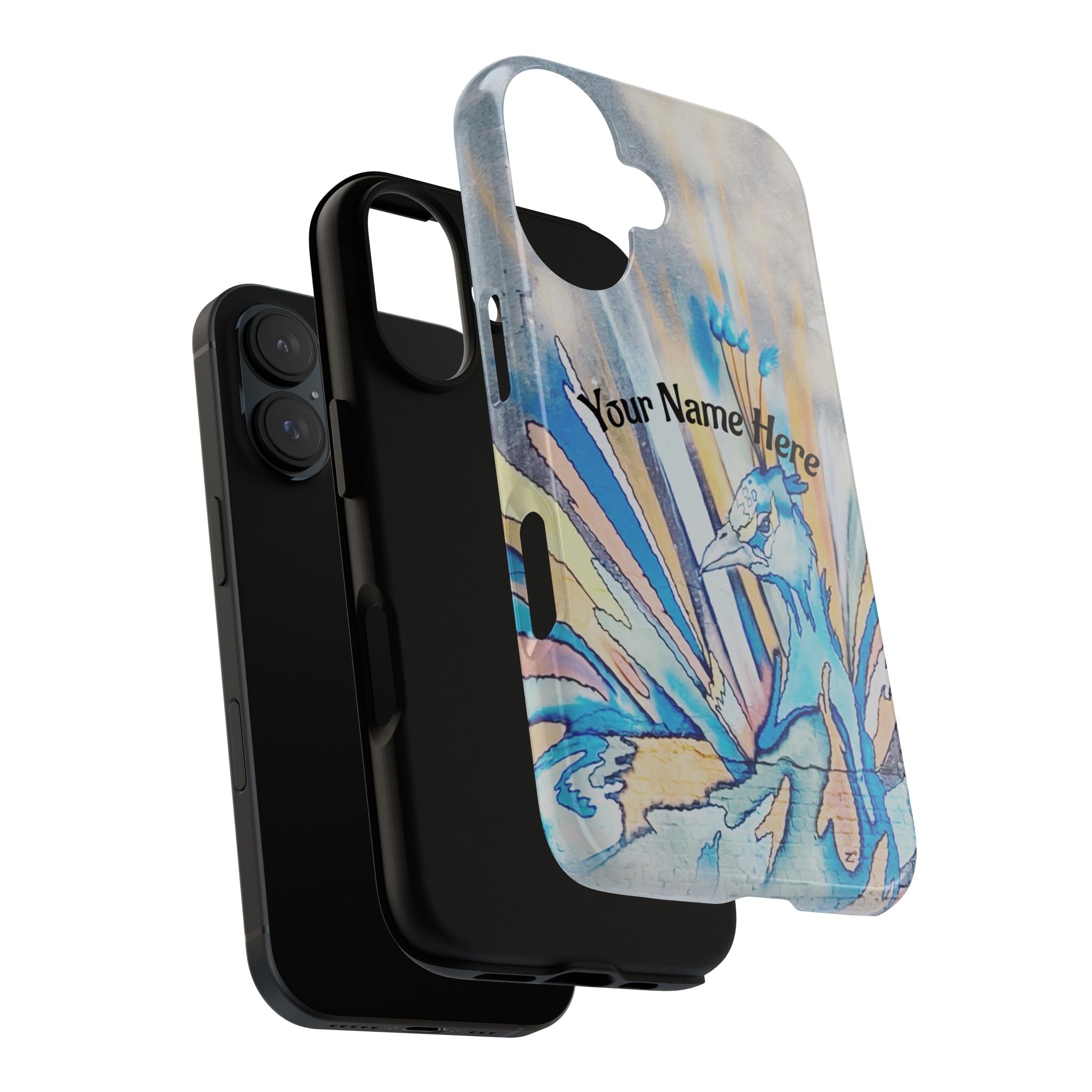 Personalized Peacock Art Phone Case, Tough Cases with Colorful Design, Unique Phone Cover, Stylish Tech Accessories, Gift for Her or Him