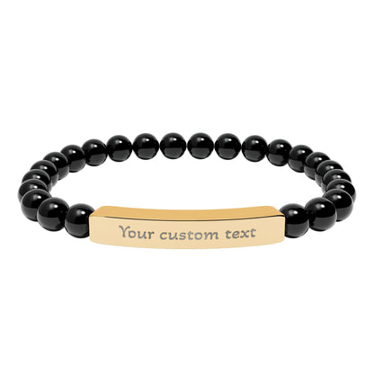 Custom Engraved Natural Stone Bracelet
