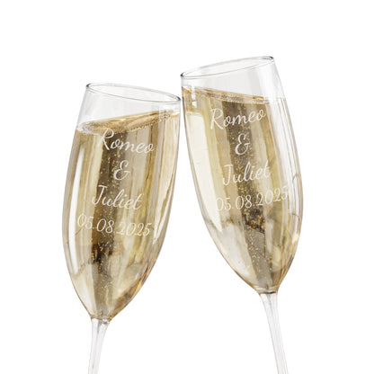 Personalized Champagne Glass - Engraved Wedding Toast