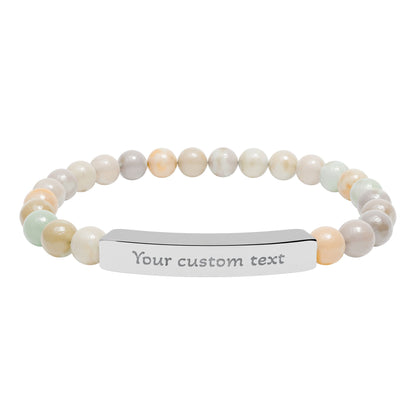 Custom Engraved Natural Stone Bracelet