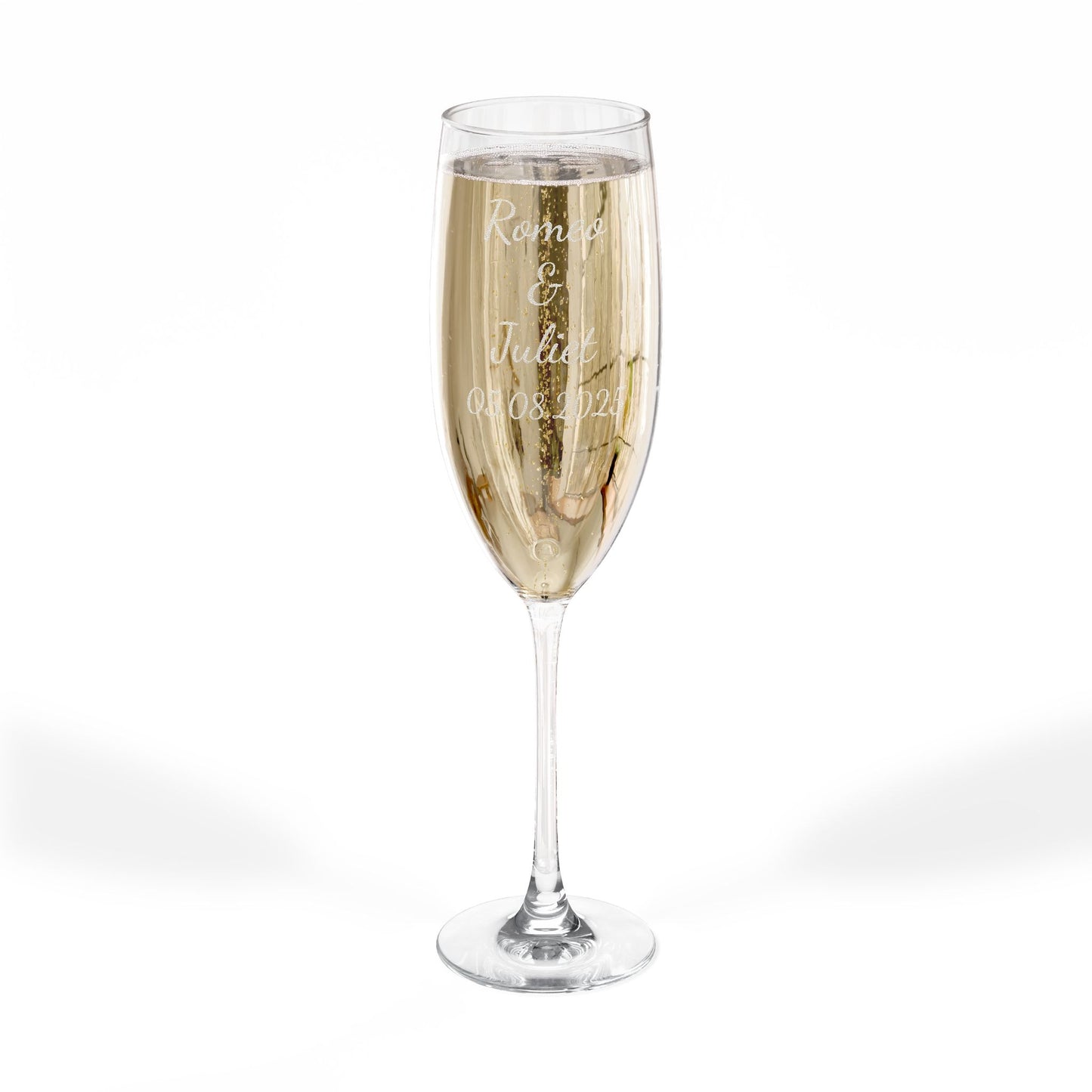 Personalized Champagne Glass - Engraved Wedding Toast