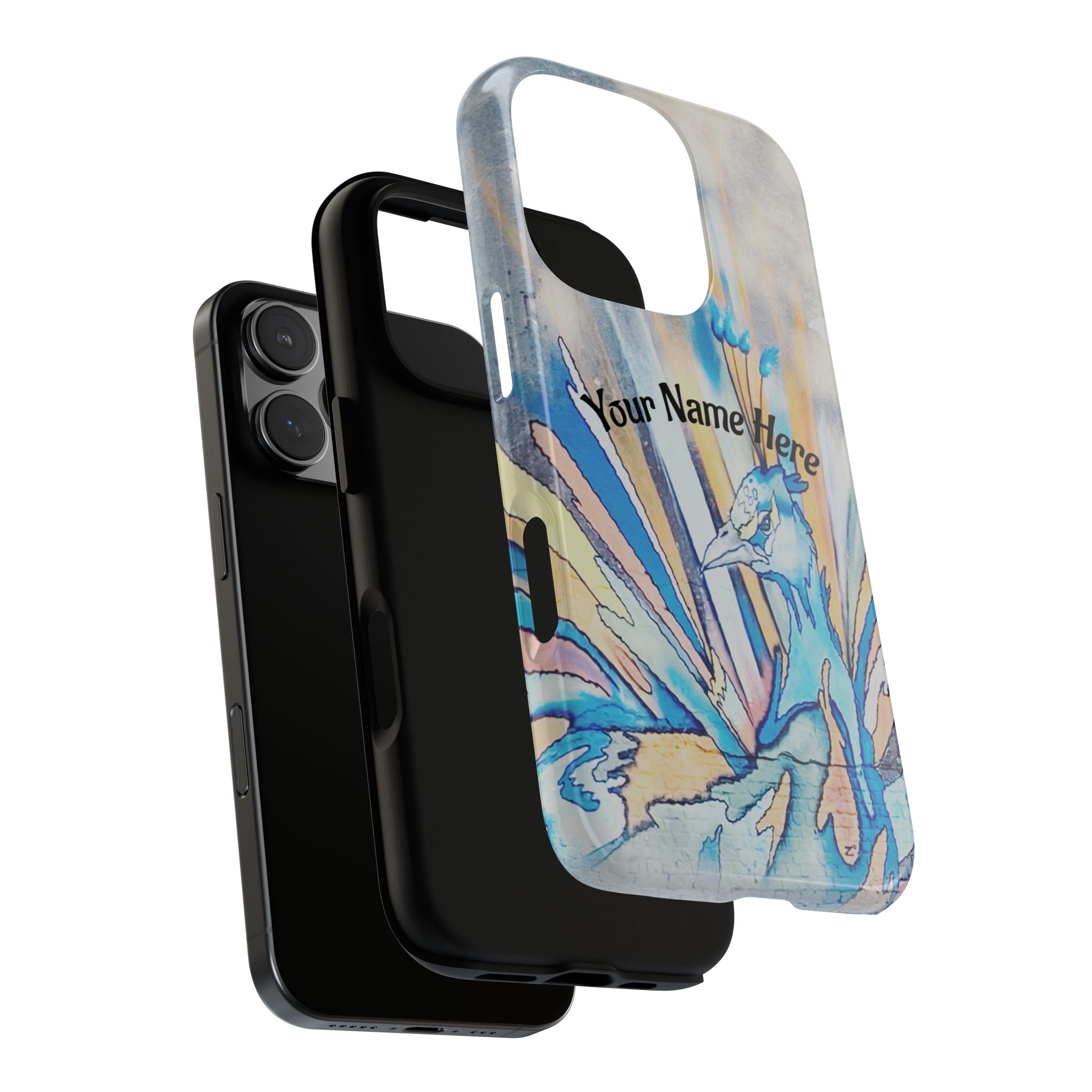 Personalized Peacock Art Phone Case, Tough Cases with Colorful Design, Unique Phone Cover, Stylish Tech Accessories, Gift for Her or Him