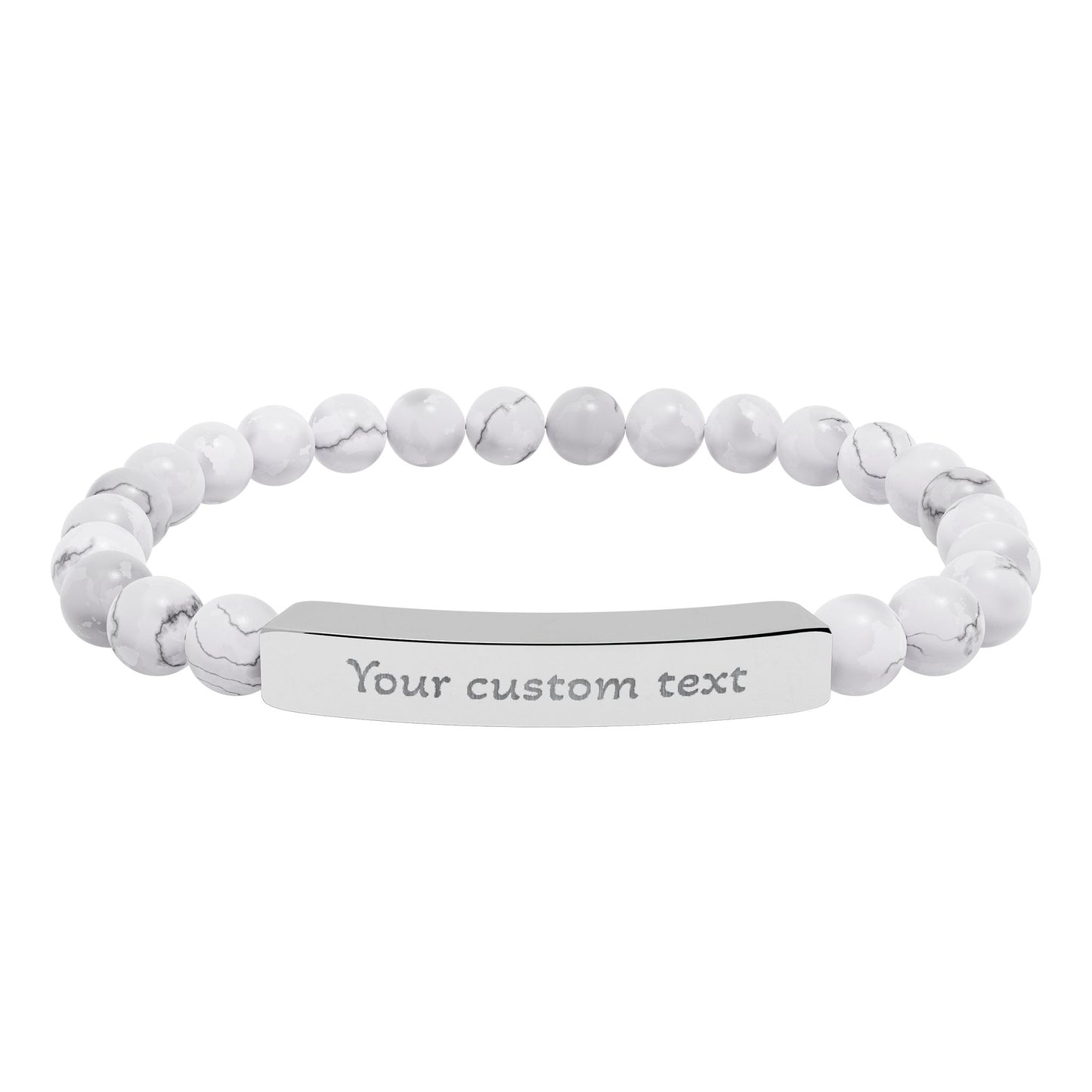 Custom Engraved Natural Stone Bracelet