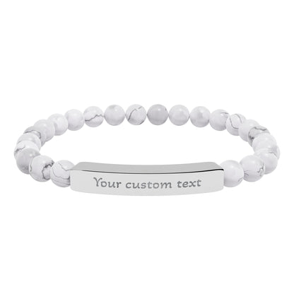 Custom Engraved Natural Stone Bracelet