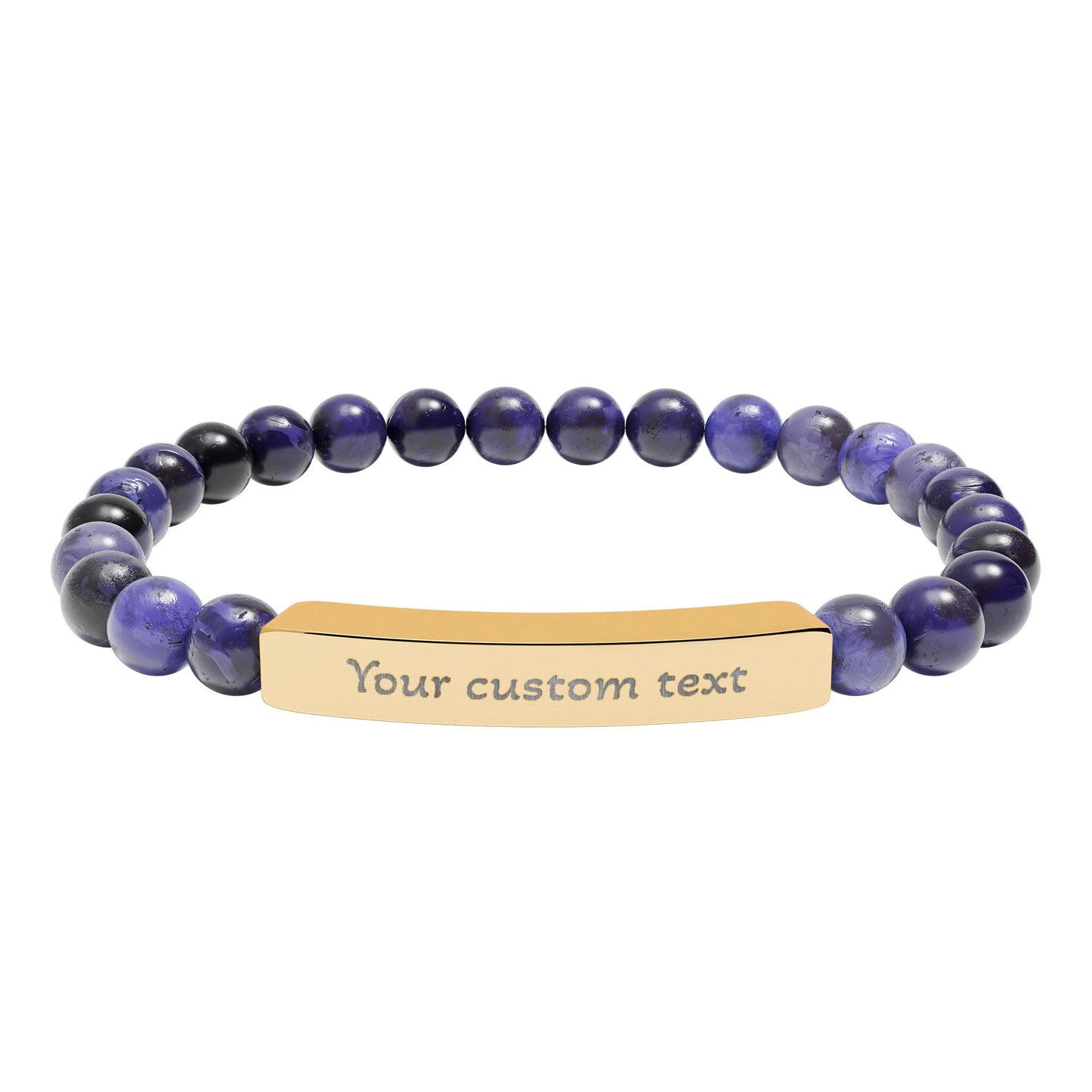 Custom Engraved Natural Stone Bracelet