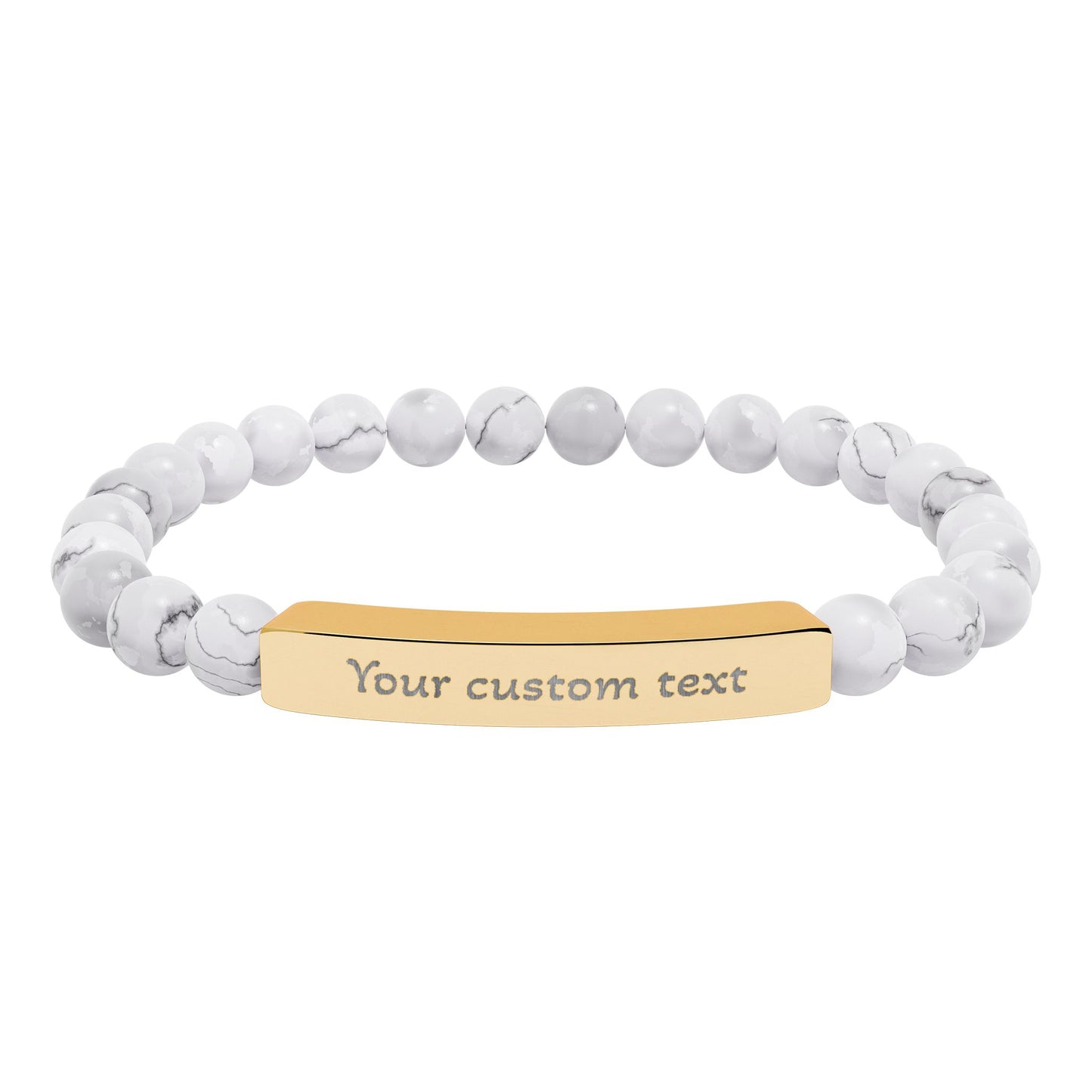Custom Engraved Natural Stone Bracelet