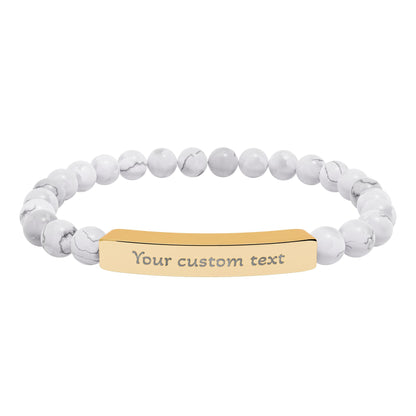 Custom Engraved Natural Stone Bracelet