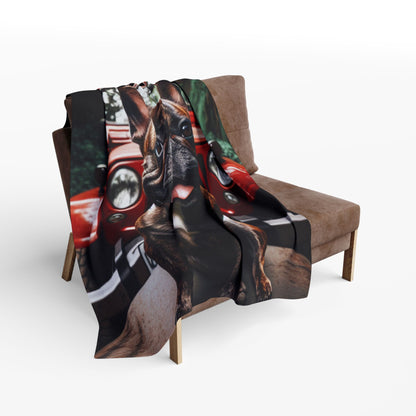 Fleece Blanket - Jeep and French Bulldog Design