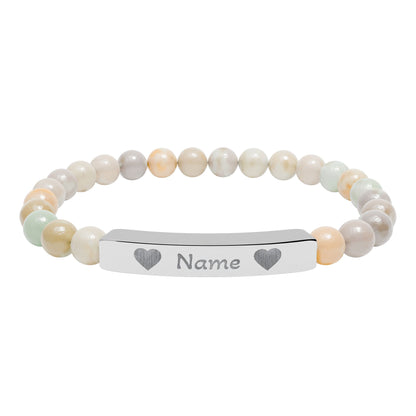 Custom Engraved Natural Stone Bracelet