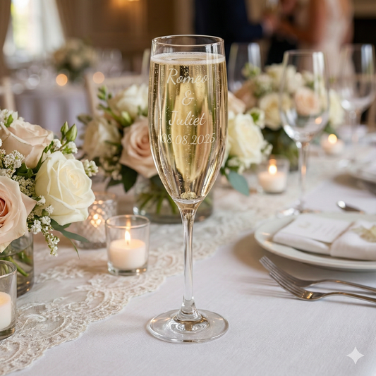Personalized Champagne Flutes - Engraved 8oz