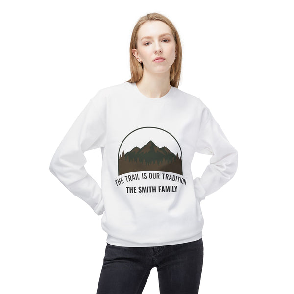 Personalized Softstyle Fleece Crewneck Sweatshirt - The Trail is Our Tradition