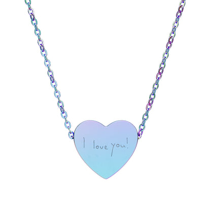 Actual Handwriting Engravable Heart Necklace — Personalized Pendant
