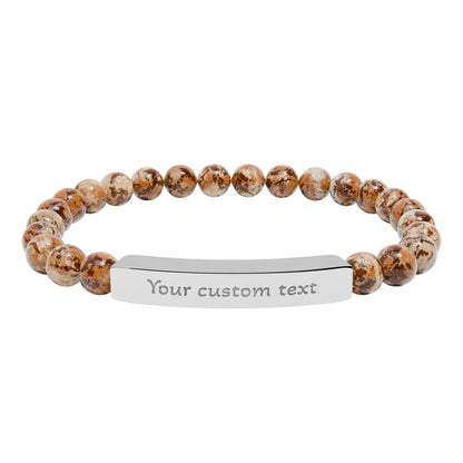 Custom Engraved Natural Stone Bracelet