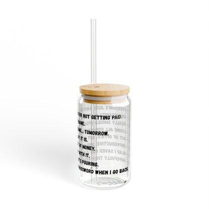 Furlough - 16oz Clear Straw Cup, Chic Sipper Glass