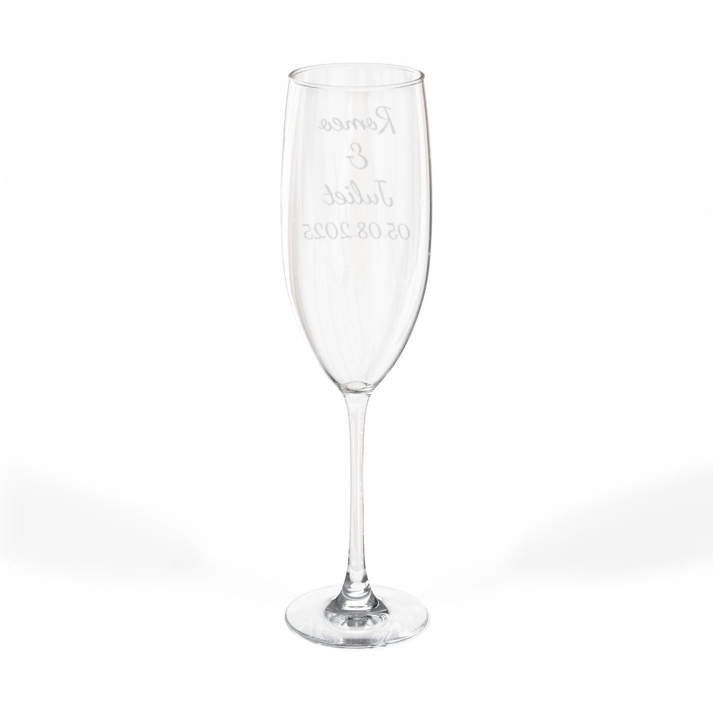 Personalized Champagne Glass - Engraved Wedding Toast