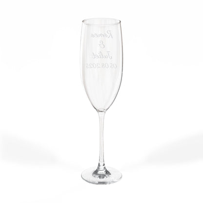Personalized Champagne Glass - Engraved Wedding Toast